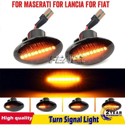 2x Dynamic LED Turn Signal Light Side Marker Lights Flowing Blinker for Fiat 500 For Lancia Lybra Ypsilon for Maserati Alfa 4C