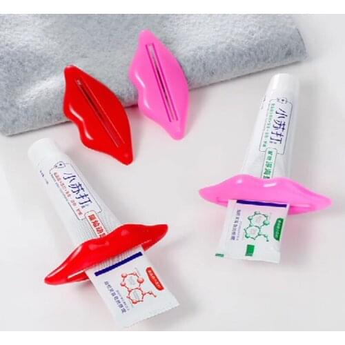 3Pc Sexy Lip Style Easy Rolling Tube Squeezer Dispenser Toothpaste Cosmetics Bottle Dispenser Prevent Waste Bathroom Accessories