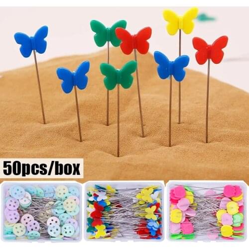 50pcs/box Dressmaking Pins Embroidery Patchwork Pins Positioning Needle Sewing Marker Needle Pins DIY Sewing Garment Accessories