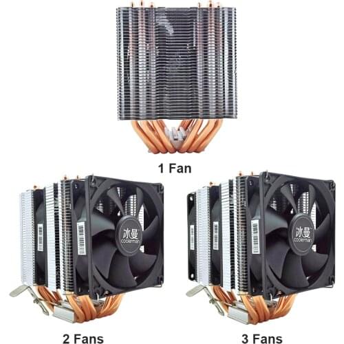 6 Heat Pipes CPU Cooler 4 Pin PWM RGB PC Quiet CPU Cooling Fan for Intel LGA 2011 775 1200 1150 1151 1155 X79X99 AMD AM3 AM4 CPU