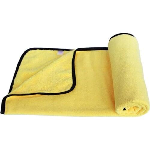 36in x 22in Yellow Large Plush Drying Microfiber Towels Microfiber Weave Absorbent Car Drying Towel