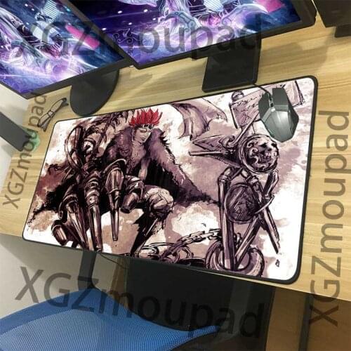 XGZ Large Mouse Pad Black Lock Edge Cartoon One Piece Mechanical Arm Computer Desk Mat Rubber Stripe Non-slip 900x400/600x300