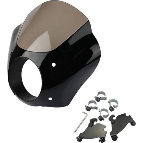 Black Motorcycle Smoke Gauntlet Headlight Fairing Mask For Harley Sportster Low XL883L 1200 Sportster 1986-2016