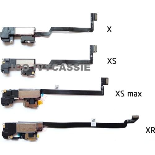 For iPhone X XS XR XS Max Earpiece Front Light Sensor Proximity Flex Cable Ribbon Ear Speaker Assembly Replacement