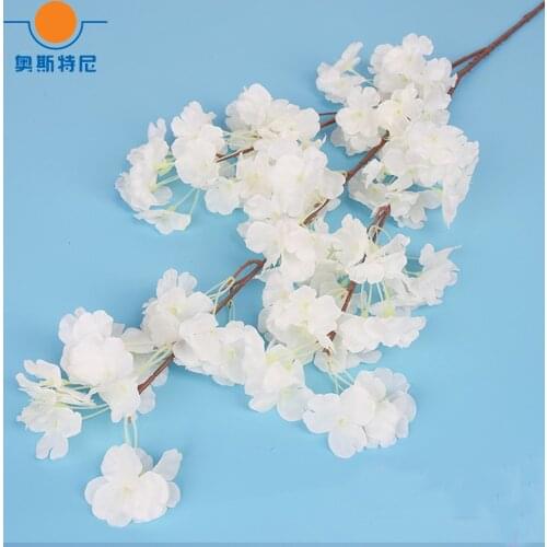 6pcs artificial flower artificial Sakura flower bouqutes&artificial Sakura Cherry Blossom flower bouquets with three branch