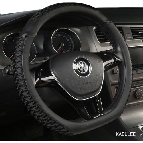 KADULEE Microfiber Leather Car Steering Wheel Cover For Ford Focus 2 3 MK2 Fiesta Fusion Mondeo MK4 Kuga Ranger F150