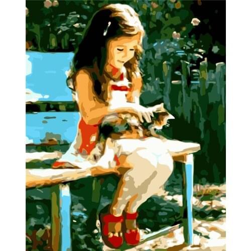 Ellipsis Love 40x50cm No Frameless Painting By Numbers Animals On Canvas Pictures By Numbers Home Decoration Diy Style