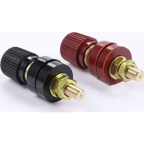 2PCS Terminal Blocks Red Black 6mm Stud Premium Remote Battery Power Junction Terminals Welding Machine Inverter Post Connector