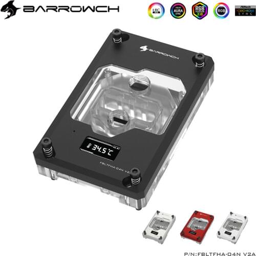BARROWCH CPU Cooler For AMD RYZEN AM4/AM3+/FM2+ Water Cooling Block LED Digital Display ,Seller highly recommend FBLTFHA-04N V2