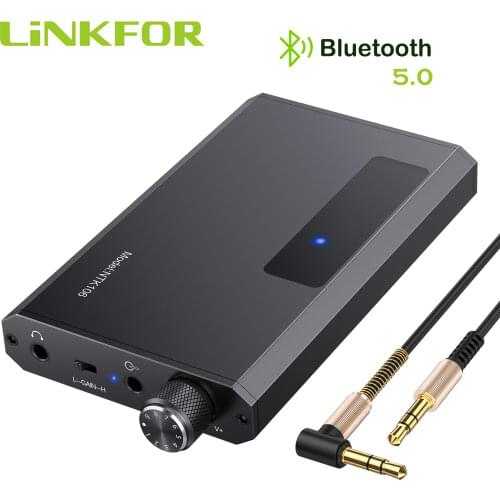 LiNKFOR Portable HiFi Headphone Amplifier 16-150Ω with Bluetooth 5.0 Receiver 3.5mm AUX Audio Earphone Amp Components For Phone