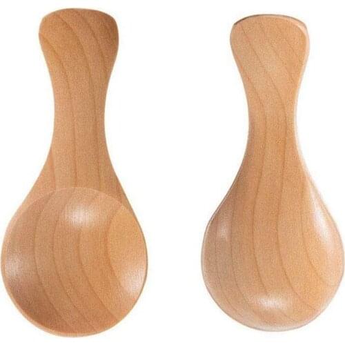 10pcs Small Wooden Spoon Japanese Style Short Handle Home Kitchen Mini Teaspoon for Small Jars Jam Spices Condiments Sugar Honey