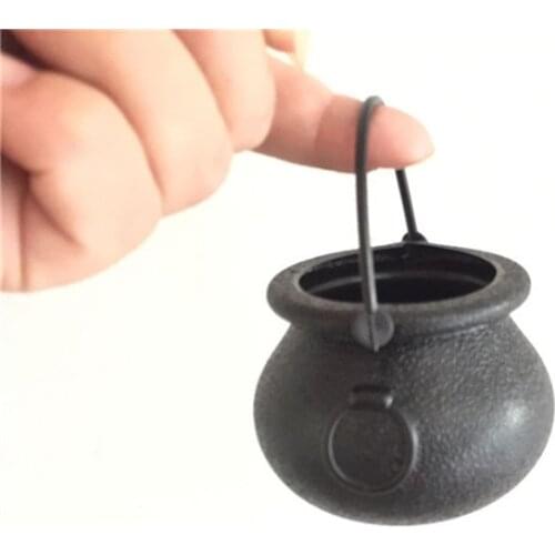 Mini Halloween Candy Bucket Pot Witch Skeleton Cauldron Holder Jar Trick Or Treat Halloween Party Decoration Props Kids Toy