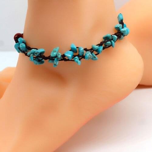 Fashion Bohemia Gravel Personality Braided Rope Anklet For Women Popular Beach Anklet Jewelry