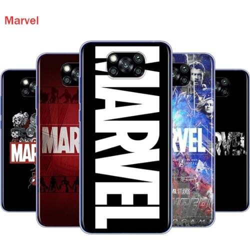 Marvel Logo For Xiaomi Poco X3 NFC M2 X2 F2 F3 C3 M3 F1 Pro Mi Play Mix 3 A3 A2 A1 6 5 Lite Soft Phone Case