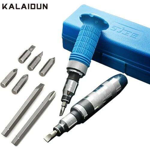 KALAIDUN Impact Driver Screwdriver Set 15Pcs Slotted Phillips Hex Bits Screw Driver Remover Handle Industrial Grade Hand Tools