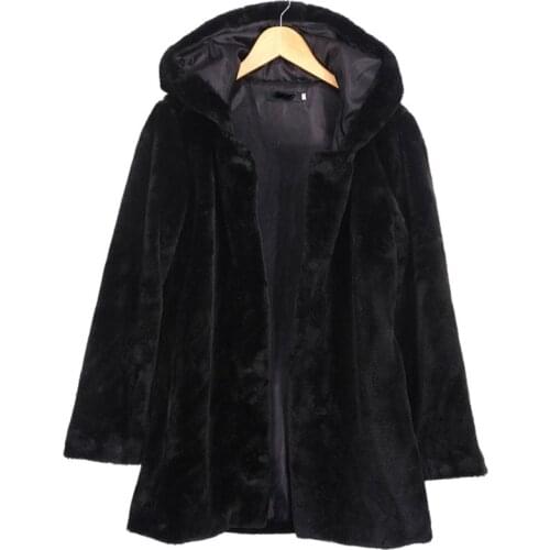 2018 New Fashion High imitation fur Hooded Coat female long thick Faux Fur Coat Super Warm Velvet Jacket Women Winter clothes