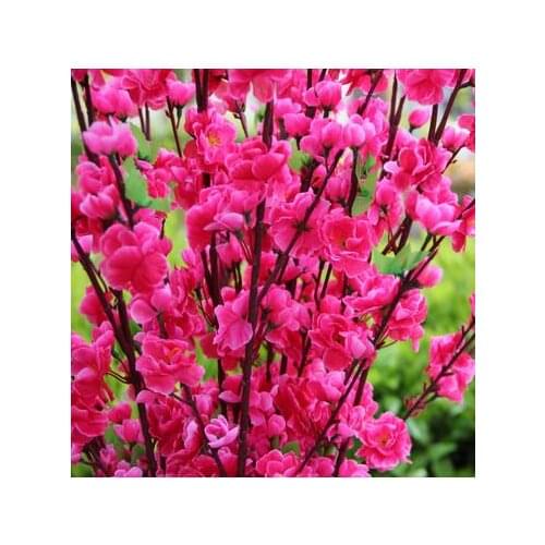 New Peach Blossom Silk Flowers Artificial Peach Branches Christmas Ornament Bouquet Wedding Centerpieces Decorations Supplies