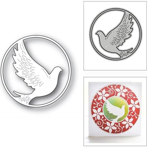 New Bird of Peace Dove Circle Frame 2020 Metal Cutting Dies for DIY Scrapbooking Decor and Card Making Embossing Craft No Stamps