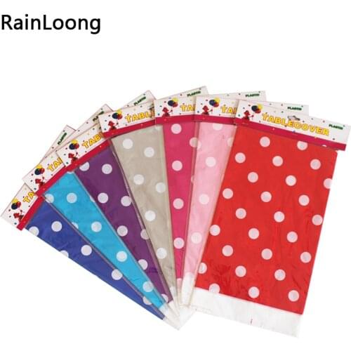 Disposable Plastic Table Cloth Dot Table Cover Tablecloth Waterproof For Kids Birthday Party Decoration 180*108cm