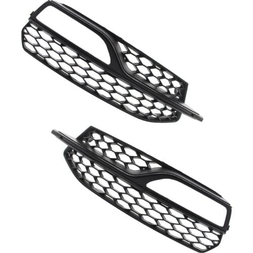 2pcs Honeycomb Front Fog Light Grilles Cover for Audi A3 S-Line 14-16