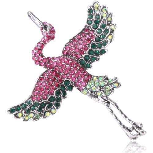 Retro Bird Brooches for Women Animal Crystal Rhinestone Lapel Pin Men Suit Collar Scarf Buckle Badge Fashion Jewelry Accessories