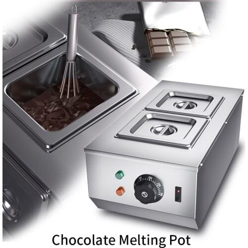 Chocolate melting pots commercial double hot chocolate dipping melting machine cylinder electric warmer melter 2 Lattices