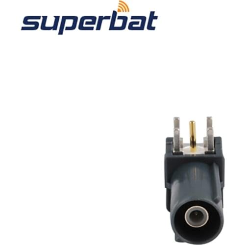 Superbat Automotive Fakra Code "G" Grey /7031 Plug PCB Mount Right Angle Connecntor Remote Control