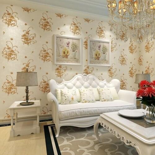 Beibehang Fresh Pastoral 3D Stereo Extra Large Flower Nonwoven Wallpaper Bedroom Living Room Backdrop Bedside Wallpaper