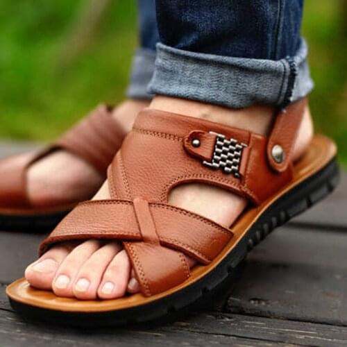 XCWLKJ Men's Leather Sandals
