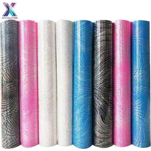 XFX HTV Free Shipping 25x150cm Cricut Pink Holographic Pattern HTV Iron on Transfer Vinyl Chameleon Leopard Vinyl for Shirts DIY