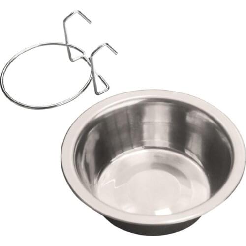 1Pc 150ml Stainless Steel Hanging Dog Feeding Bowl Water Dish Feeder Pet Supplies Suitable For Less Than 1.5kg Teddy Supplies
