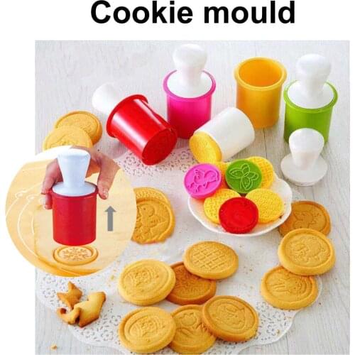 1pcs 3D Flowers Stamps Moon Cake Decor Mould Barrel Round Mooncake Mold 50g Pastry Mooncakes Hand DIY Tool Drop Shipping