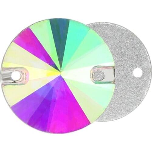 3200 Sew on Rhinestone Glass Crystal AB Round Flatback Rhinestones Rivoli Glass Sew on Stones Sewing for Wedding Dress Clothing