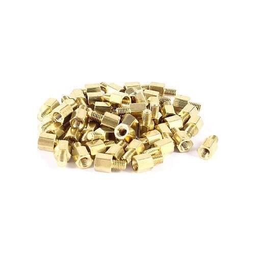 50Pcs PC Case PCB Motherboard Brass Standoff Hexagonal Spacer M3x5+4mm