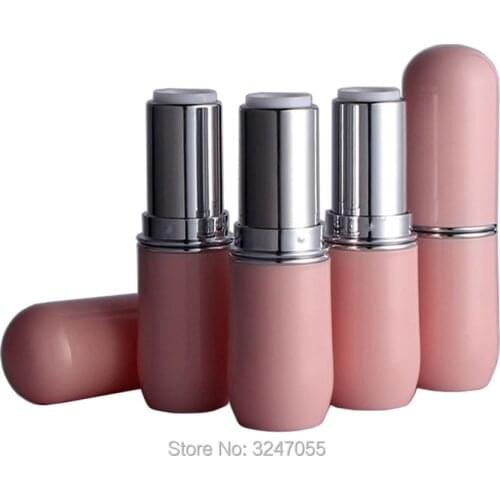 50pcs/lot 12.1mm Pink Elegant Lipstick Tube,Plastic Empty Top Quality Lip Balm Packing Bottle,Round Graceful Lip Rouge Container