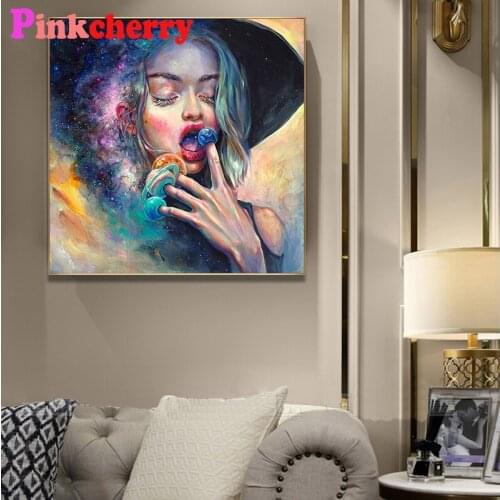 5d diy Diamond Painting Universe Star Illusory Rock Girl Full square Round picture of rhinestone Mosaic embroidery Diamond Art