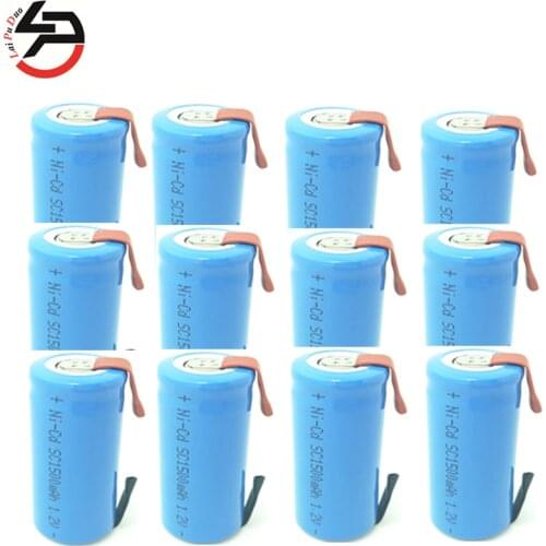 SC Battery Cell Subc Batteria Rechargeable NI-CD 1500mAh 1.2V Power Bank SC Accumulator 12 Pack