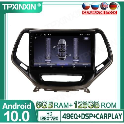 6+128G Android 10 DSP For JEEP Cheroki 2014-2018 Car Multimedia Player GPS Navigation Headunit Radio Audio Stereo Tape Recorder