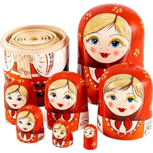 N84E Wooden Nesting Doll Mini Peg Doll Painted Puppet Desktop Decoration Cake Topper Interactive Doll Handcraft Pen Container