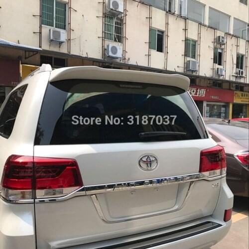 For Toyota Land Cruiser FJ200 Spoiler ABS Plastic Unpainted Color Rear Roof Spoiler Wing Trunk Lip Boot Cover Car Styling