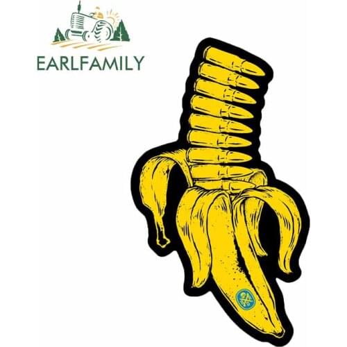 EARLFAMILY 13cm x 7.06cm for Banana Clip Bullet Waterproof Surfboard Car Stickers Anime Windshield VAN Personality Trunk Decal