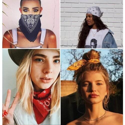 Hip Hop Bandana Kerchief Man Women Outdoor Headbands Hair Band Wrist Wraps Hiking Hair Scarves Handkerchief Hair Accessories