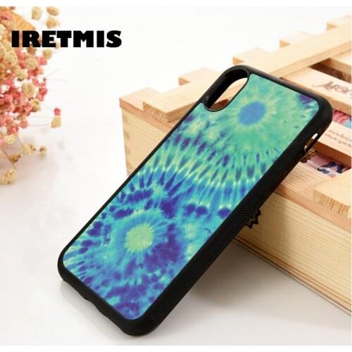Iretmis 5 5S SE 6 6S TPU Silicone Rubber Phone Case Cover for iPhone 7 8 Plus X Xs 11 12 MINI Pro Max XR Yin And Yang Tie Dye