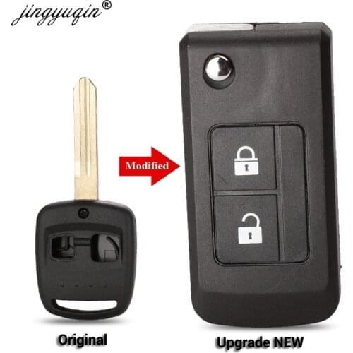 Jingyuqin 10X Modified Folding Flip Remote Car 2 Buttons Fob Key Shell For Subaru Legacy Outback 2000-2003 Keyless Entry Case