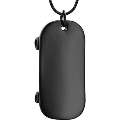 K001 Skateboard Cremation Jewelry for Ashes Stainless Steel Keepsake Pendant Holder Ashes for Pet Human Memorial Urn Necklace