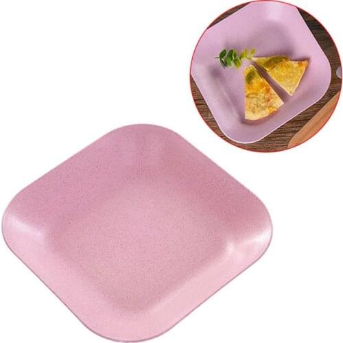 Kapmore 1pc Candy Color Dinner Plate Creative Vintage Wheat Straw Food Plate Tableware Dish For Food Snack Tableware Accessories