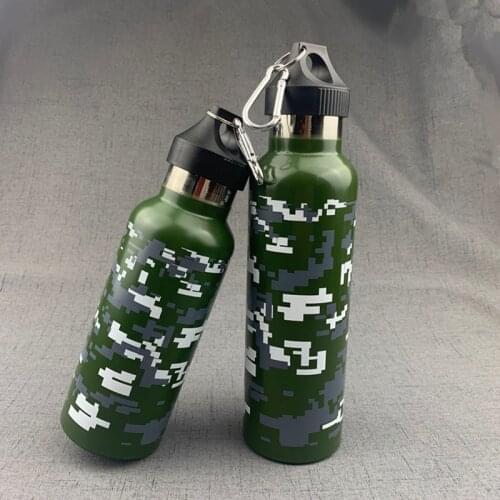 Preferential sale of full Camouflage Military kettle 304 stainless steel vacuum outdoor thermos bottle Xiali camp military train