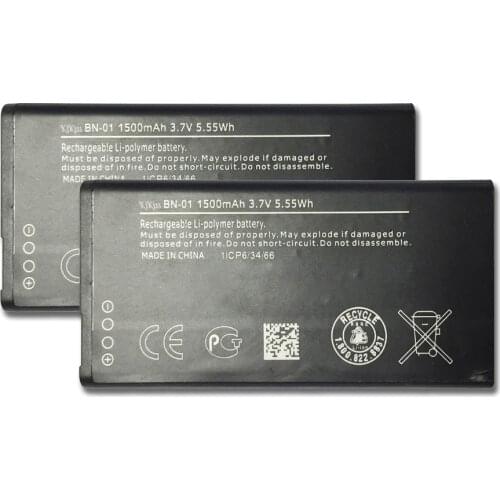 Mobile Phone Battery For Nokia X 1045 RM-980 Normy / X2 X+ Plus 1013 X2DS Battery BN 01 BN-01 1500mAh