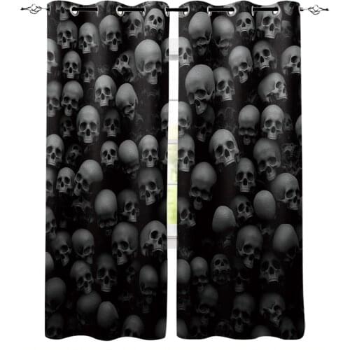 Skull Wall Skull Horror Curtains For Living Room Bedroom Window Treatment Blinds Drapes Modern Kitchen Curtains