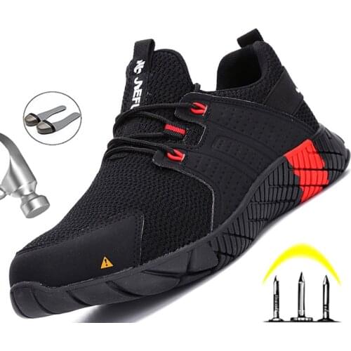 New Work & Safety Boots Men Work Shoes Sneakers Male Steel Toe Shoes Anti-puncture Safety Shoes Men Puncture-Proof Work Boots